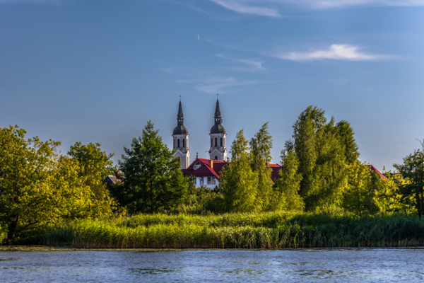 Augustów latem, Jezioro Necko Augustów, Augustów Kościół