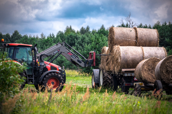 prace w polu przy użyciu traktora, traktor w polu i żniwa, Maciej Nowakowski